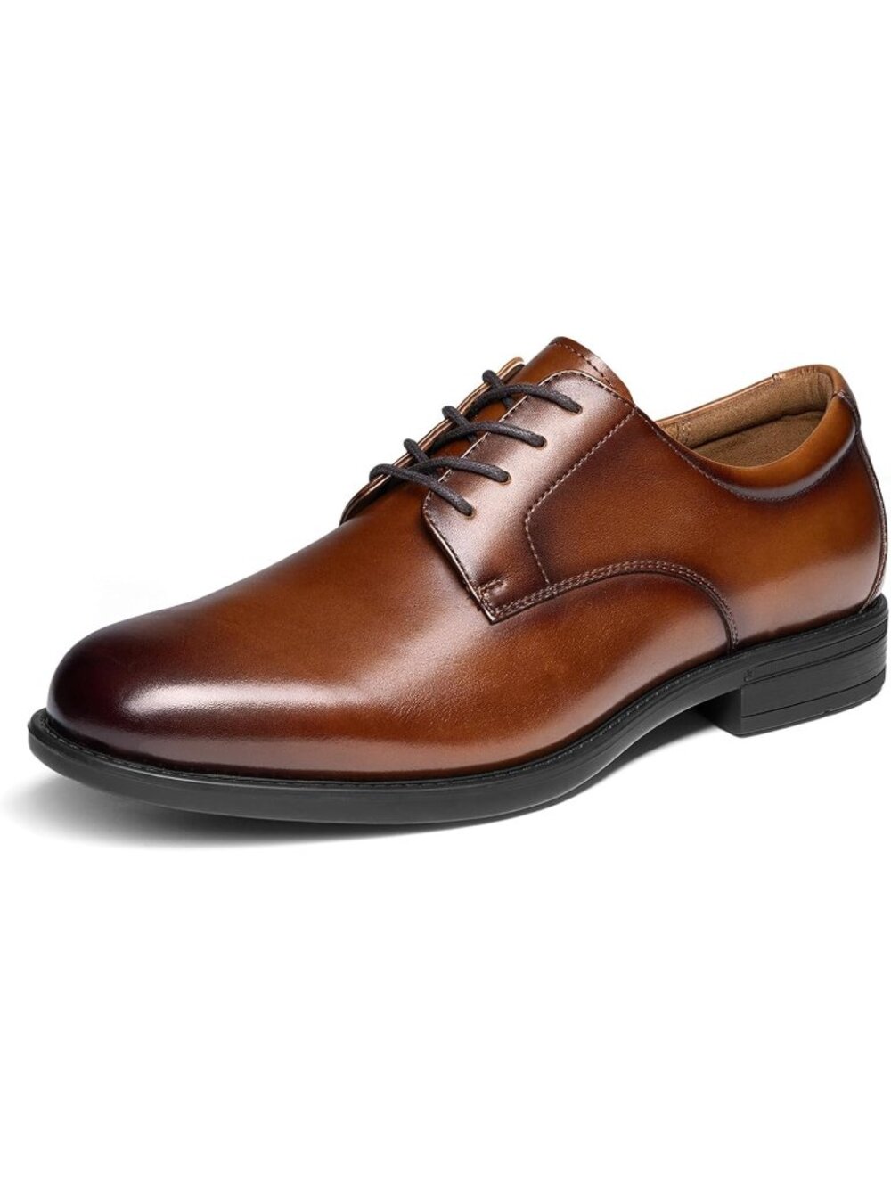 Men’s Light Brown Leather Comfort Oxford Dress Shoes Lace Up Business Formal